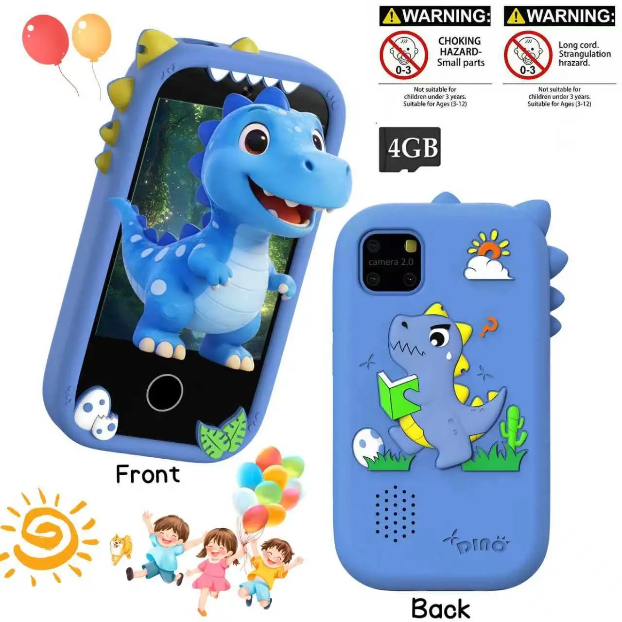 Kids' Smart Toy Phone With 2.8-Inch Color Touch Screen, 30W Pixel Lens, Portable, Multi-Functions Including Games, Photography, Video, Music, Recording, Calendar, Alarm, Calculator And Flashlight, Ideal Gift For Kids Aged 3-12 On Christmas And Birthdays
