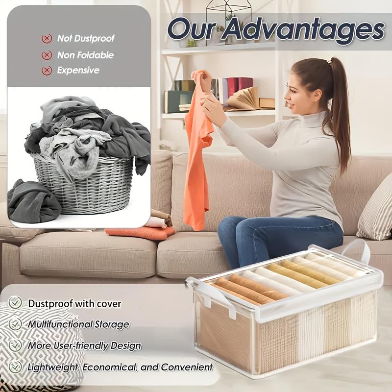 3pcs Foldable PVC Storage Boxes in L/XL Size, Featuring Dustproof Lids, Robust Galvanized Steel Frame, And Handle Design, Ideal for Use in Bedrooms, Wardrobes, Travel, And Under-Bed Storage