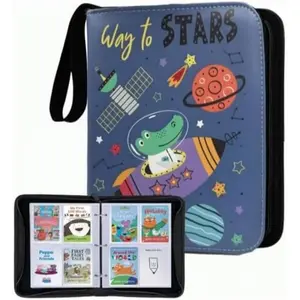 T Tersely Card Case for Yoto Cards, 160 Pockets Soft Portable Folder with Zipper for Yoto Player & Mini, Carrier Storage Organizer Card Holder with Sleeves for Travel, Dinosaur
