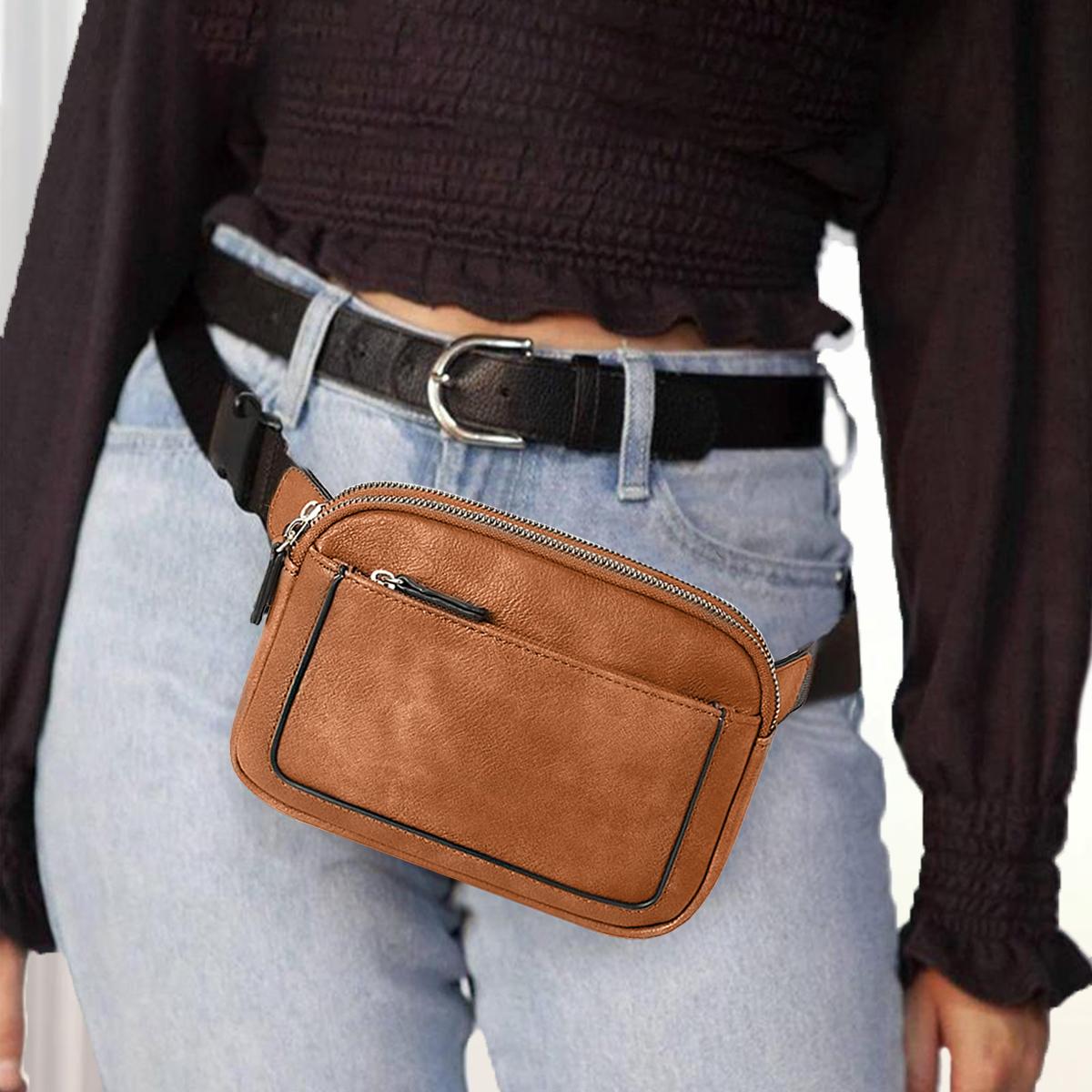 Unisex Stylish Classic Waist Bag Trendy Contrast Color Design Crossbody Bag Adjustable Shoulder Strap Shoulder Bag