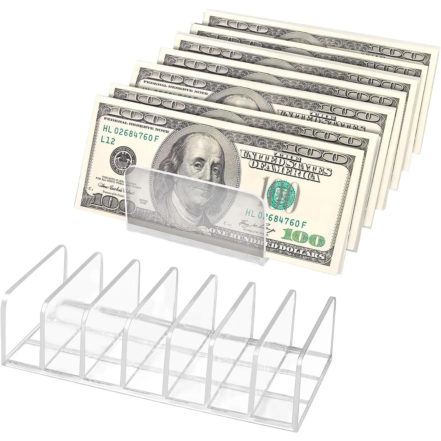 2-Pack Plastic Desk Organizer, 7-Section Divided Organizer Letter Trays & Stacking Supports (6.7" x 3.3") - Vertical Sorter for Desktop Bills, Documents, Sorts Items Without Cell Phones Interference