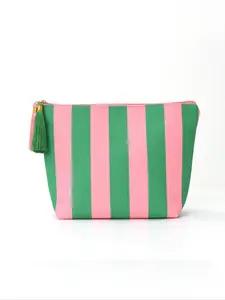 Fashionable Striped Corduroy Storage Bag, High-Value Handheld Cosmetic Pouch, Makeup Bag, Large Capacity Travel Portable Wash Bag, Casual Style, All Seasons, Makeup Organizer, Makeup Pouch For Purse