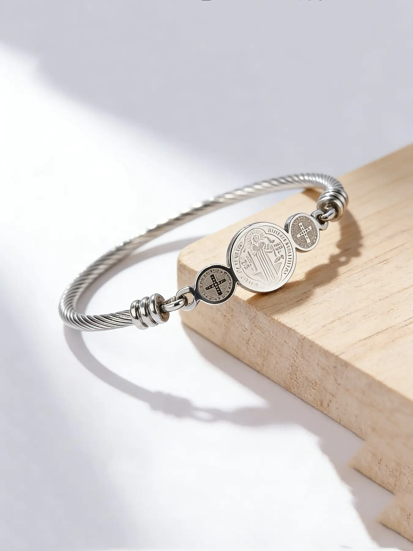 The Witch's Four-line Diagram and The Benedict Saint Pendant Bracelet , A Triple-protective Amulet, Stainless Steel High Quality Bracelet, A Spiritual Jewelry Gift