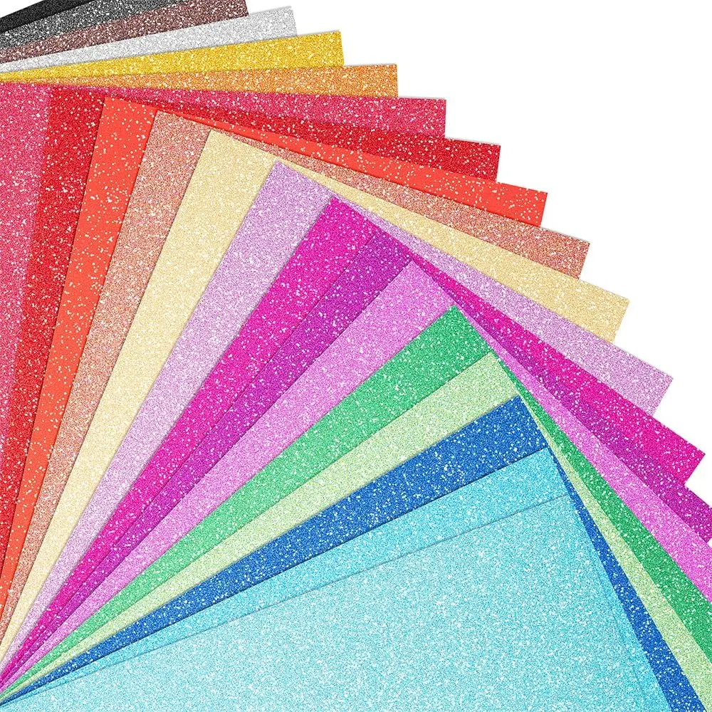 40 Sheets 20 Colors Glitter Cardstock, Paper Cardstock, No-Shed Sparkly Glitter, A5 Glitter Paper for Arts and Crafts - Card Making, Scrapbooking, DIY Projects