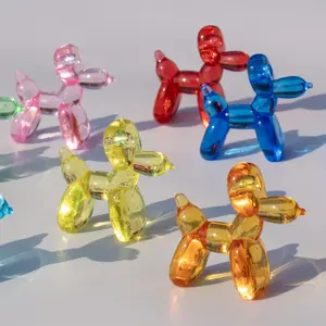 Acrylic Mini Balloon Dog Sculpture Ornaments, Random Colors, DIY Craft Supplies, Ideal for Baking, Vase Filling, Creative Projects