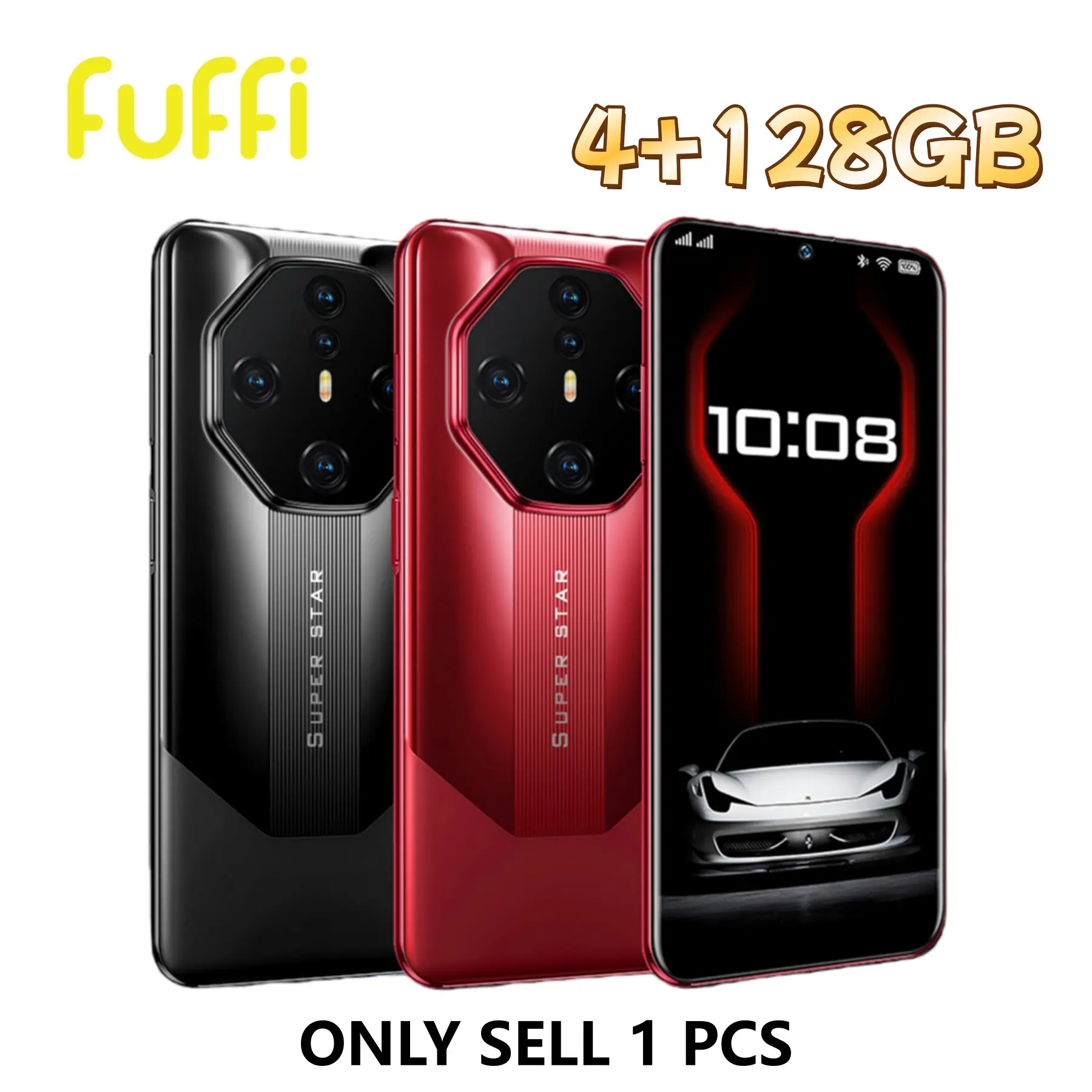 Fuffi Smart Phone, Global 4g Network, 6.53-Inch HD Screen, 4GB RAM 128GB ROM, Dual Sim, 4000mah Battery, Octa-Core Processor, Android System, Smartphone, Cellphone