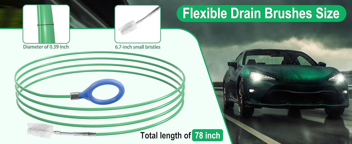 Professional Auto Sunroof Drain Cleaning Tool Flexible Long Nylon Bristle Brush for Clogged Windshield Wiper Door Tube HVAC Drain Pipe Unclogging Kit - Safe PVC Car Maintenance Accessories -RR Professional Auto Sunroof Drain Cleaning Tool Flexible Long Nylon Bristle Brush for Clogged Windshield Wiper Door Tube HVAC Drain Pipe Unclogging Kit - Safe PVC Car Maintenance Accessories -RR