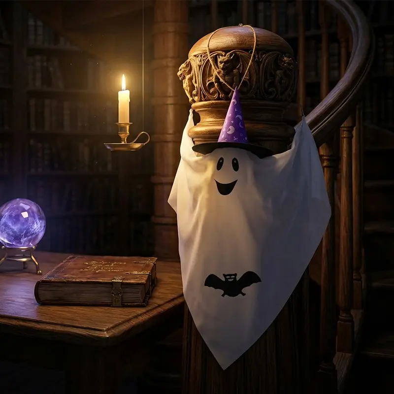 New Halloween Ghost Pendant, Cute Ghost Decoration, Floating Ghost Ornament, Witch Hat Display Piece, Halloween Decorations
