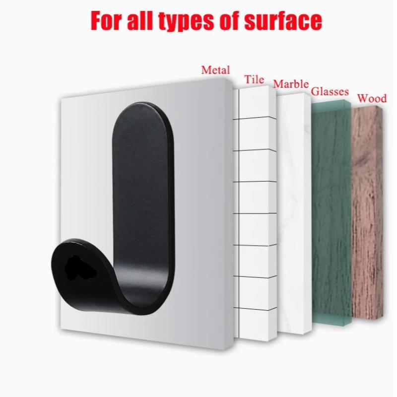 6pcs Strong Adhesive Hooks, No Drilling Required, Easy Installation, Wall Mounted Hook Set for Keys Clothes Towels Organization Home Organizer Hook