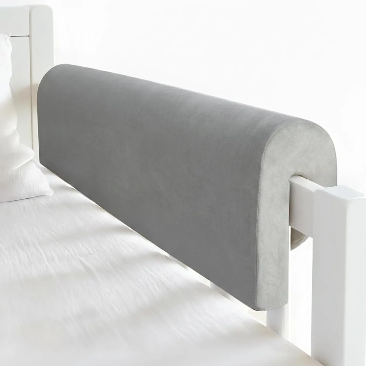 Toddlers' Soft Cushioned Bed Rail Bumper Protector - 3 Ft Gray 1Pack, Increased Height, Easy Installation, Washable Cover, Fits Floor, Bunk & Loft Beds