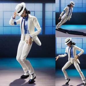 Action Figure Michael Jackson Figma 096 Smooth Criminal White Clothes Moonwalking Trembling Mv Mj Thriller Model Toys Decoration