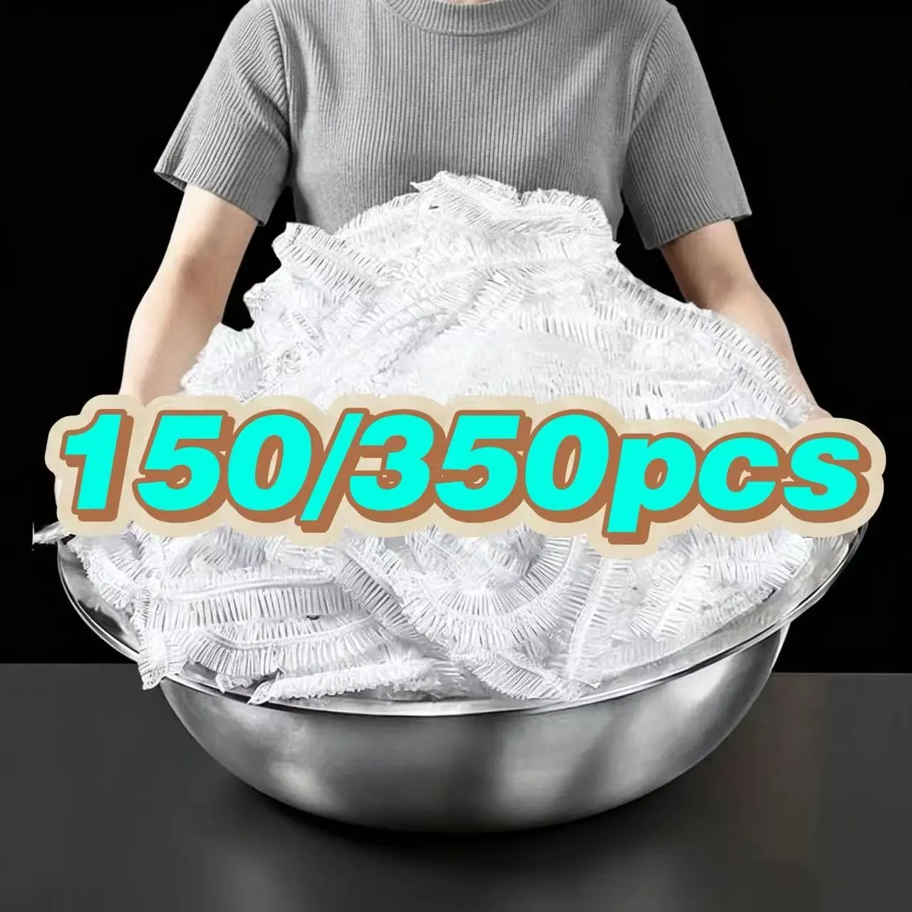 Food-Grade Disposable Stretch Wrap Set, Transparent Elastic Design, Dust Protection, Fits Round & Square Bowls, Ideal for Home Food Storage, Easy to Use