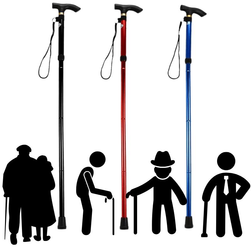 5-level Adjustable Height Folding Cane, Foldable Aluminum Alloy Walking Stick With Adjustable Height- Lightweight And Durable For Hiking And Travel