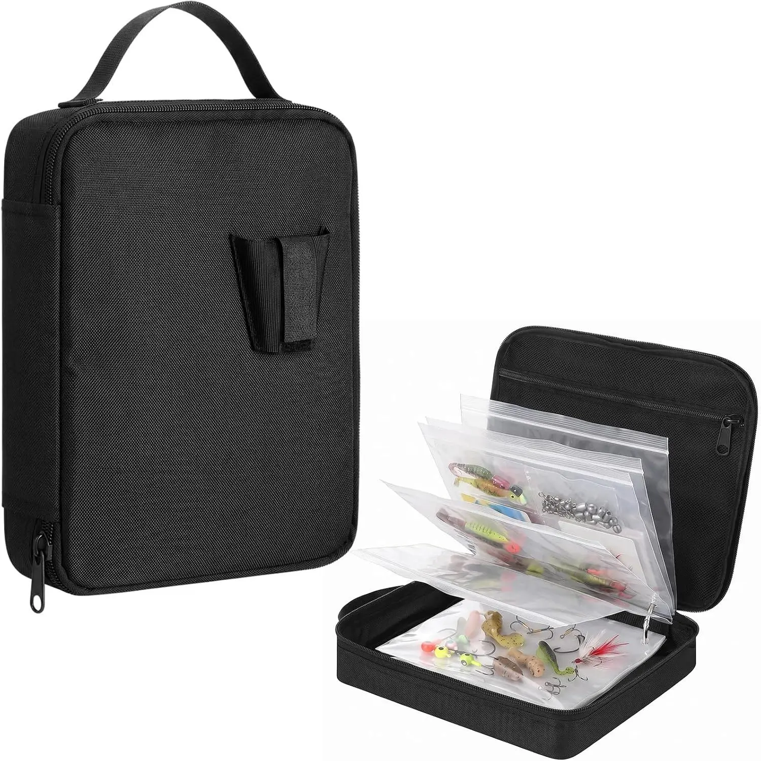 Fishing Lure Binder 2 Pack, Soft  Storage Wallet with 20 Clear Pages,  Tackle Organizer for Kayak Boat , Saltwater Resistant, Compact and Portable