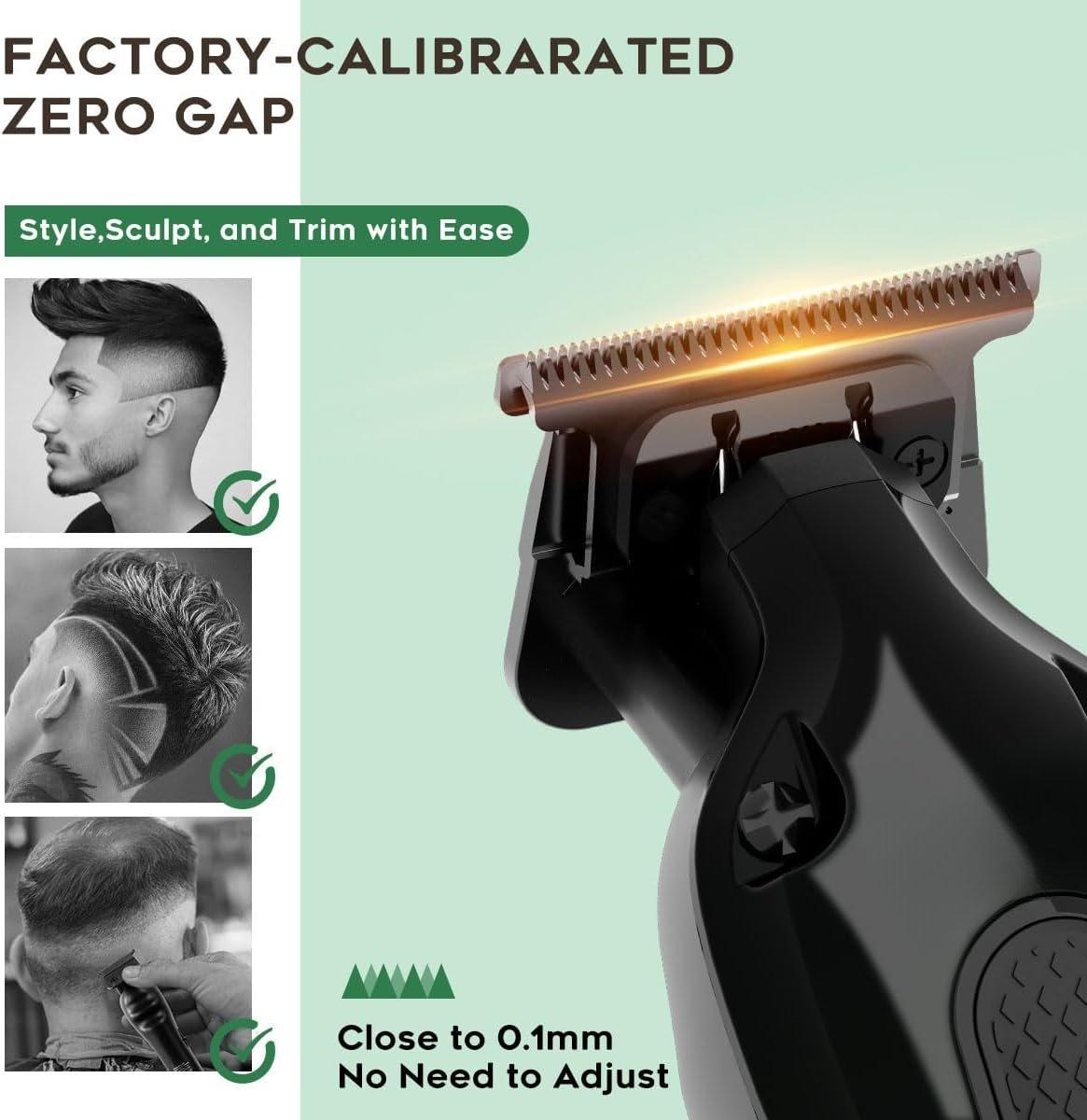 Hair Clippers for Men Professional,Clippers and Trimmers Set T- Barber Clippers Set Cordless Clippers  Kit Rechargeable Beard Trimmers Type C Barbers Haircut Kit Green