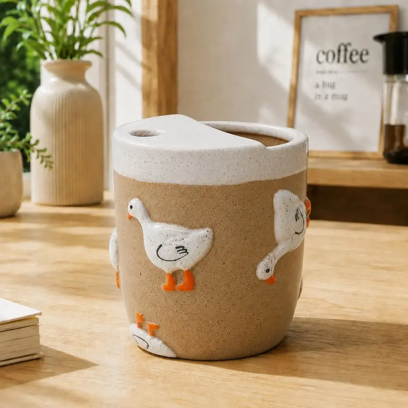 2026 Handmade Ceramic Duck Design Mug - 10 oz Cute Funny Drinkware, Microwavable, Dishwasher Safe, Unique Gift-Ready Gift for Coffee Lovers, Teachers, Fit for Hot & Cold Beverages, Unique Gifts, Cute Mugs