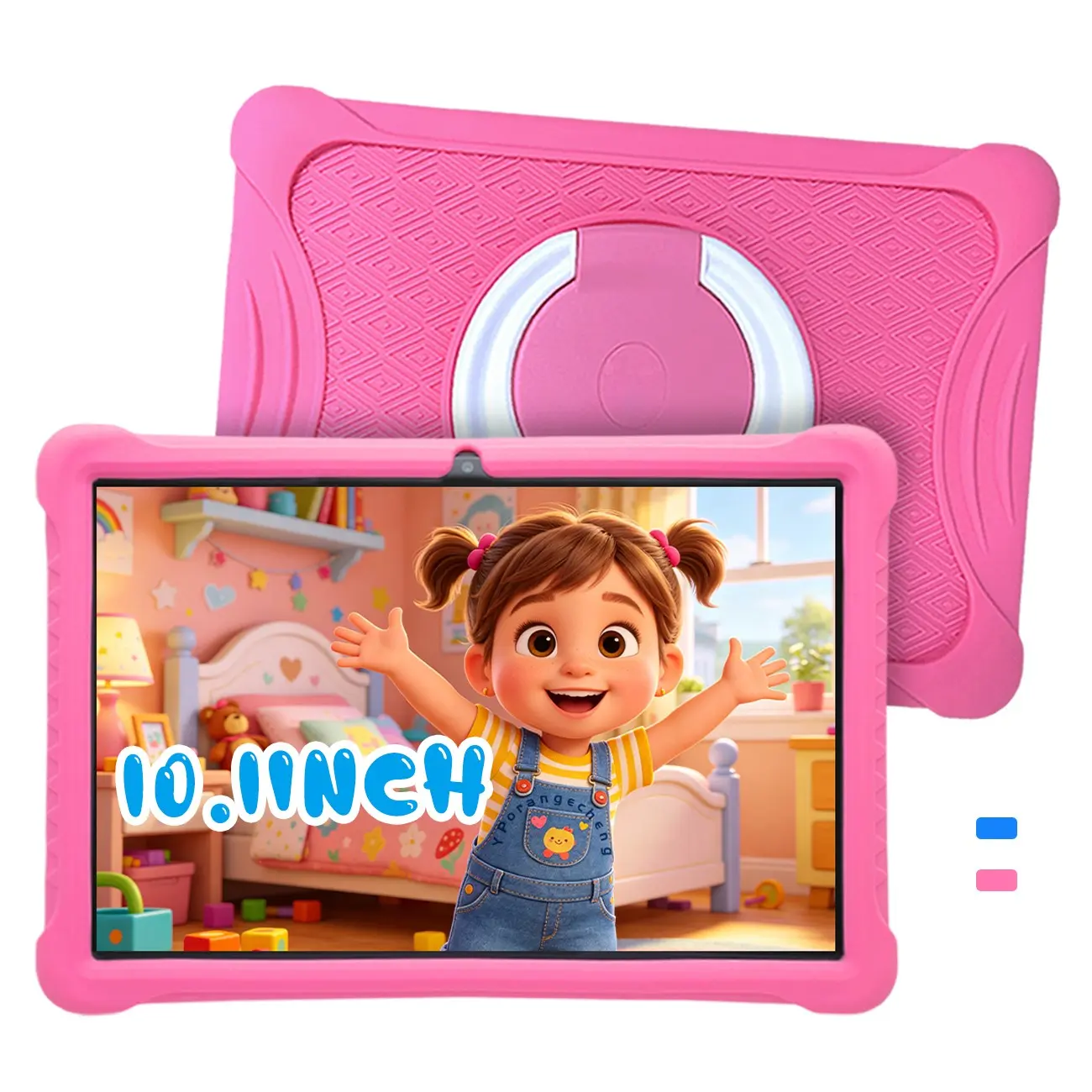 Top Gift for Teens | 10.1-Inch Gaming Tablet! Father's Day #DealsForYouDays All-in-One Work/Study/Entertainment, HD Screen + Dual Camera + 5G WiFi, Protective Case Included, Birthday/Christmas Gift (Blue/Pink, No Charger)