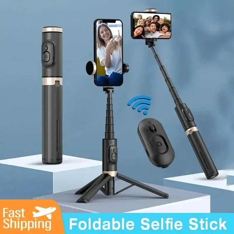 Bluetooth Selfie Stick  Foldable Wireless Tripod with Bluetooth Shutter Monopod Live Photograph for iPhone 15 14 Samsung S24 S23