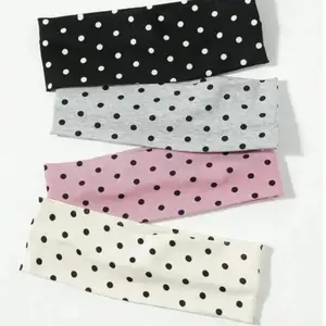 4 Pcs Polka Dot Headbands, casual minimalist hair accessories for women and girls. Designed to fit thick hair comfortably, simple stylish headwear for daily casual looks.