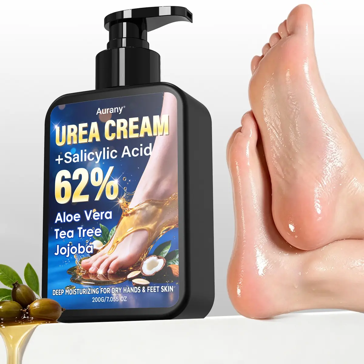 UREA CREAM, Urea Foot, Urea Moisturizer Body， Packed With Aloe, Tea Tree & Jojoba Oil! Deeply Hydrating & Moisturizing & Safe, Easy To Apply & Non-Sticky, All-Day Protection – Perfect For Dry Hands & Feet!