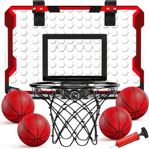 Indoor Basketball Hoop for Kids, Door Room Basketball Hoop,Mini Basketball Hoop with 4 Balls, Basketball Toys for 3 4 5 6 7 8 9 10 11 12 Year Old Boys