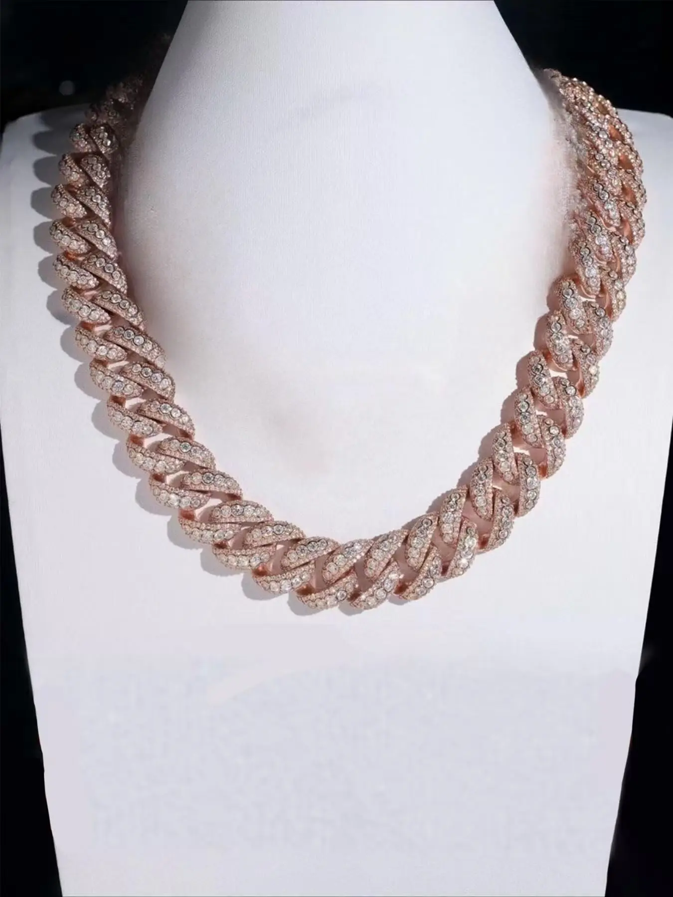18mm Hip-Hop Jewelry Rapper Style Men's Exclusive Necklace Jazz Cuban Chain Cursive Cuban Link Necklace, Cuban Link Choker, Street Hip-Hop Culture Accessories, Halloween Father's Day, Valentine's Day