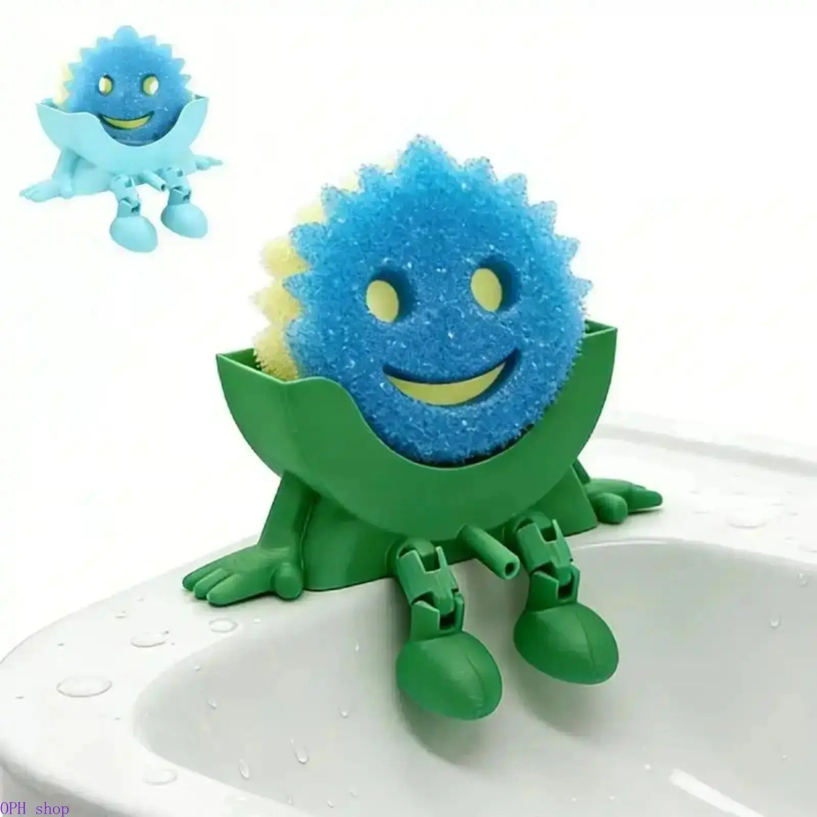 Playful Sponge Holder, Eco-Friendly Kitchen Sink Caddy in Fun Bed Shape with Drain Tray, Humorous Housewarming Gift, Polyester, Fun Shape