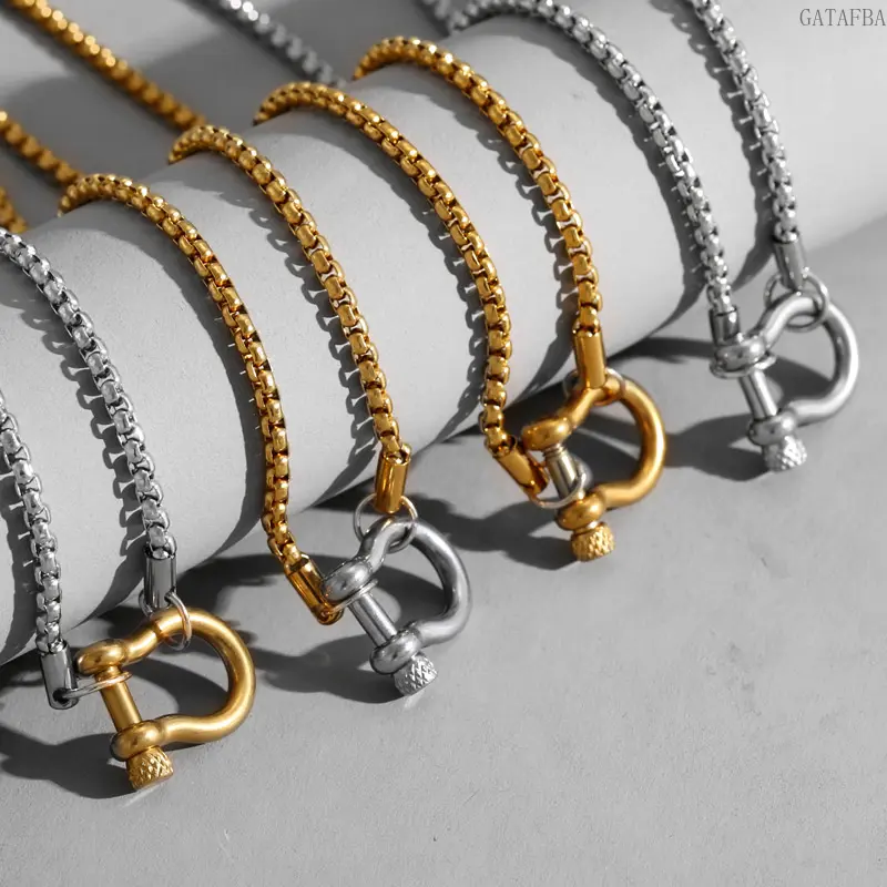 Stainless Steel Carabiner Necklace, Unique Pendant Jewelry for Men, Women and Couples