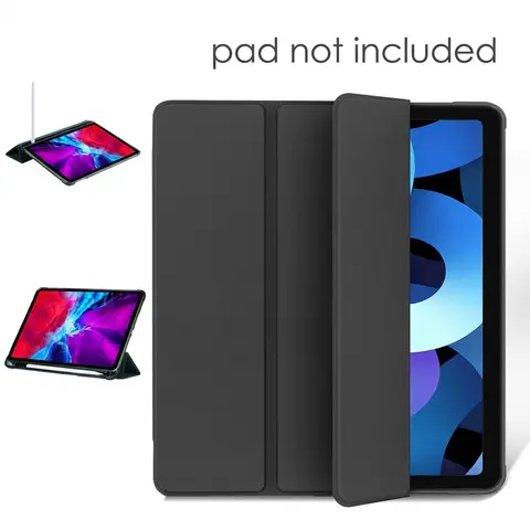 Solid Color Foldable Magnetic PU Leather Tablet Case with Pen Slot, 1 Count Smart Wake Sleep TPU Full Body Shockproof Tablet Protective Cover, Tablet & Computer Accessories for iPad 7/8/9th Generation, Tablet Casing (Case Only)