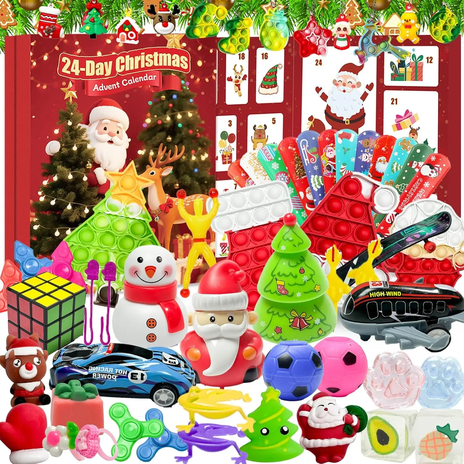 Fidget Advent Calendar 2026, Christmas Countdown Advent Calendar with 24 Days of Surprises Bulk Fidget Toys, Sensory Toy Stocking Stuffer Xmas Party Favors Surprise Gifts for Boys Girls