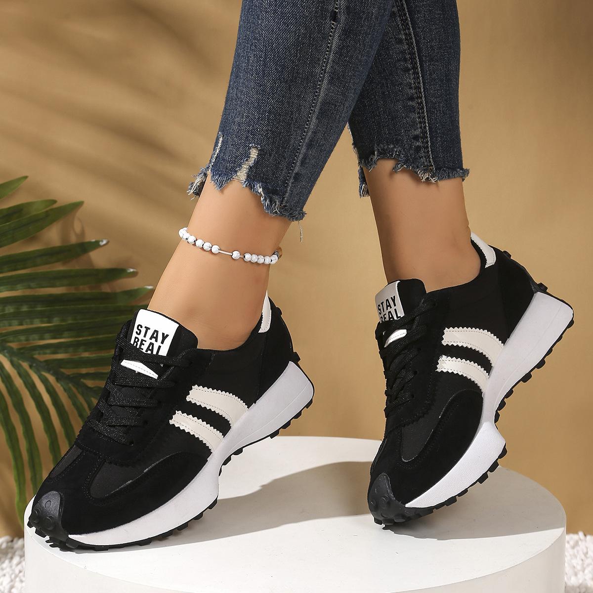 Trendy Women Platform Sneakers Thick Sole Lace Up Shoes for Height Boost Comfortable Lightweight Casual Trainers Ideal for Everyday Use Four Seasons Outdoor and Indoor Wear