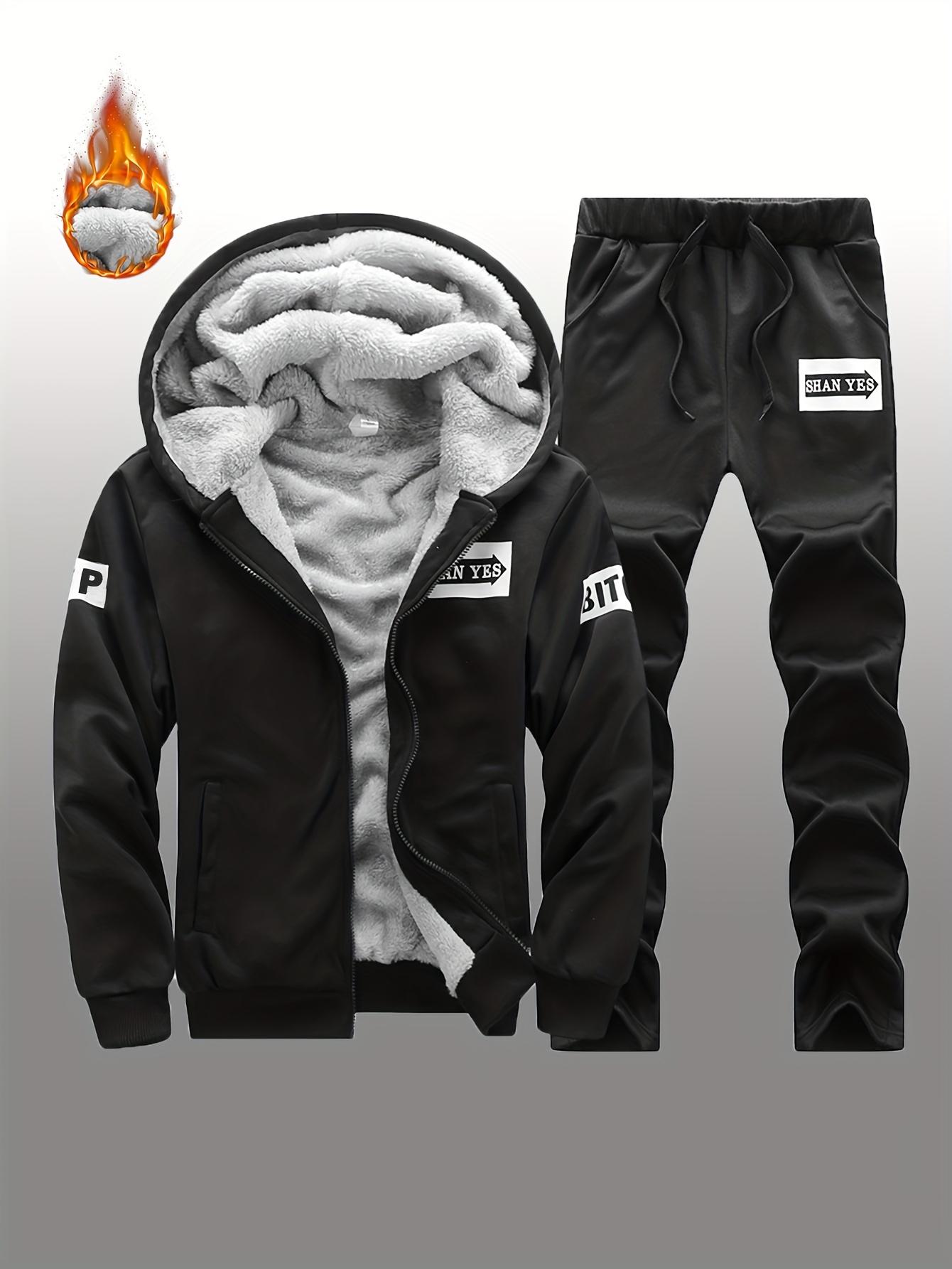 Men's Hooded Thickened Velvet Casual Sports Suit