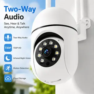 Wireless PTZ Security Camera, Outdoor Security Cameras, IP65 Outdoor Waterproof, Stable 2.4G WiFi, Full Color Night Vision Recording, Smart Motion Alarm, Two-Way Voice Call, Remote Live View, for Yard Porch Garden Outdoor Monitoring
