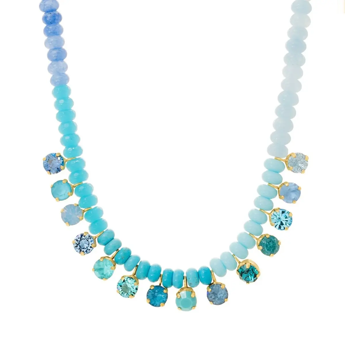 Layered Beaded Necklace for Women, Elegant Bohemian Style with Vibrant Pastel Stones and Crystal Zircon Pendant, Adjustable Gold-Plated Chain, Adjustable Length