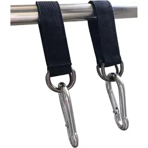 Swing Straps, 2 PCS 24cm / 9.45inches Heavy Duty Hanging Straps Holds 440 lbs with Carabiner Perfect for Tree Swing Seat, Hammock, Plank