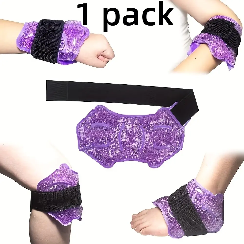 1 ankle/sports ice pack, hot and cold ice gel pack with adjustable protective gear, suitable for ankle, knee, arm, arch, leg, microwave heating, freezing and reuse