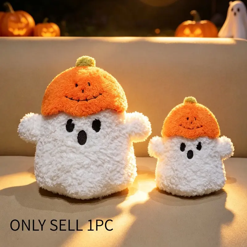 Cute Halloween Pumpkin Ghost Plush Toy, Mini Soft Stuffed Doll, Perfect Soft Cuddly Gift for Kids and Adults, Collectible Plush Animal