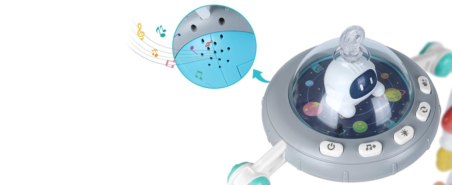 Stroller Arch Toy for Baby, Musical Carseat Toys Hanging with Teething, Baby Mobile for Crib Bassinet Car Seat and Bouncer, Car Seat Activity Toy for Babies 0-12 Months