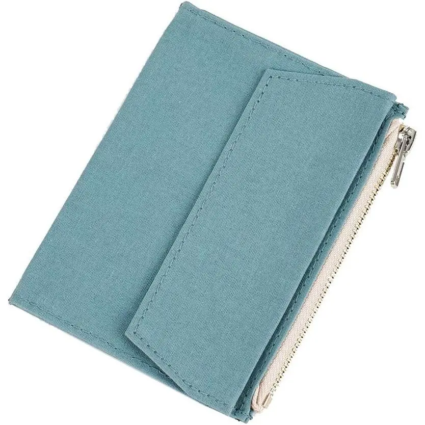 Canvas Zipper Pocket Insert Pouch for Travelers Notebook Refill | Color: Skyblue, Size: Passport, TN Accessories, Card Holder Storage Bag File Folder