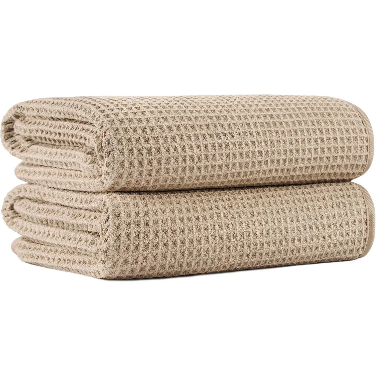 New Microfiber Waffle Bath Towels, 2 Pieces, Oversized, Soft, Absorbent, Fast Drying, Lint Free 430 GSM (30''x60''/76cm x 152cm)
