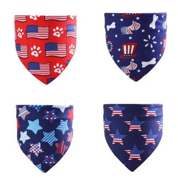 Pet Independence Day Bandana, American Flag Headscarf, Cat and Dog Scarf, Pet Bib, Customizable