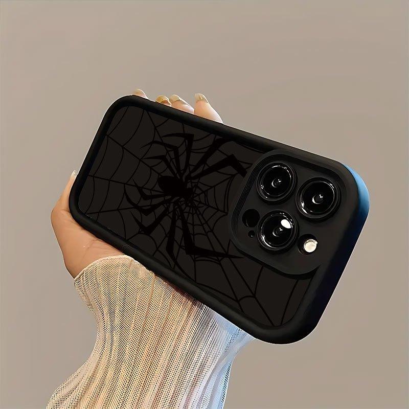 Spider Web Pattern Phone Case, Soft TPU Cellphone Protective Case, Total Protective Shockproof Mobile Phone Cover for iPhone, Casing