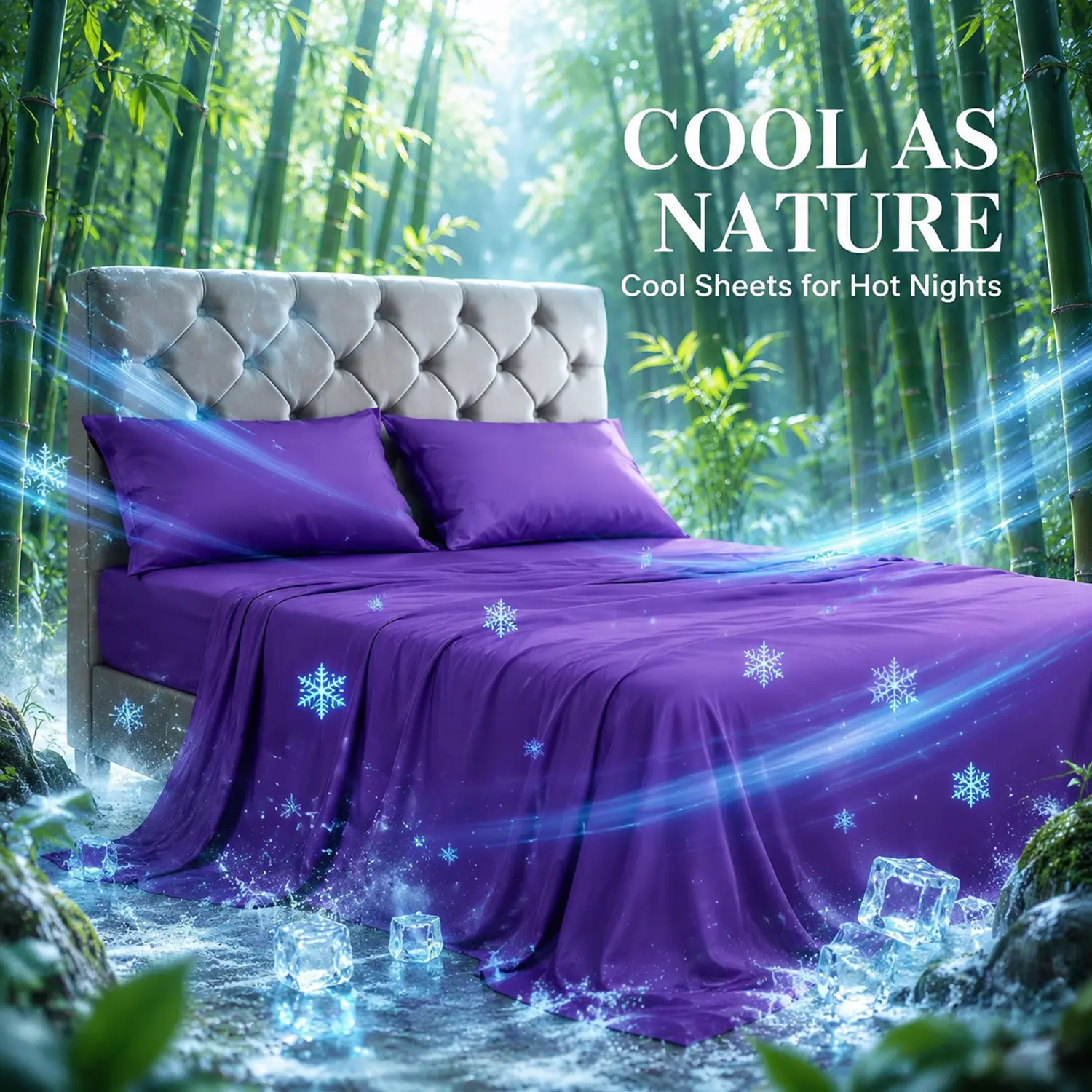 SASTTIE 4PC Bamboo Cooling Bed Sheet Set, Rayon Derived From Bamboo, Breathable & Soft, Deep Pocket Up To 16", Hotel Luxury Soft Bedding For Kids & Hot Sleepers, Banish Sticky Nights And Enjoy Cool, Cozy Slumbers, Bedroom Children's Room