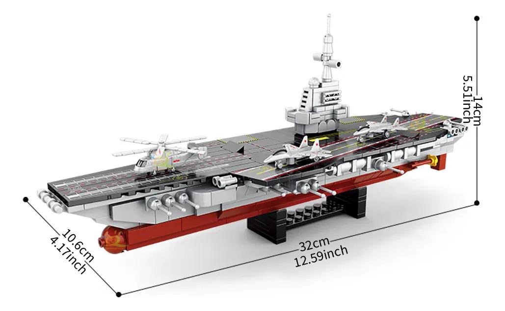 546PCS Military series 8 in 1 aircraft carrier educational puzzle small particles building blocks DIY assembling toys