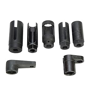 7pcs O2 Oxygen Sensor Socket Set 7/8", Oil Pressure Sending Unit Master Sensor Socket Tool Kit Universal Puller and Removal Tool