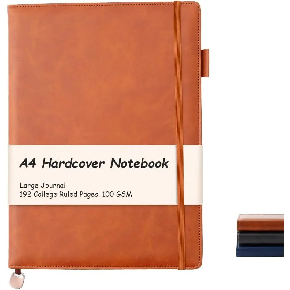 A4 Hardcover Notebook 8.5 X 11, A4 College Ruled Notebook, Black