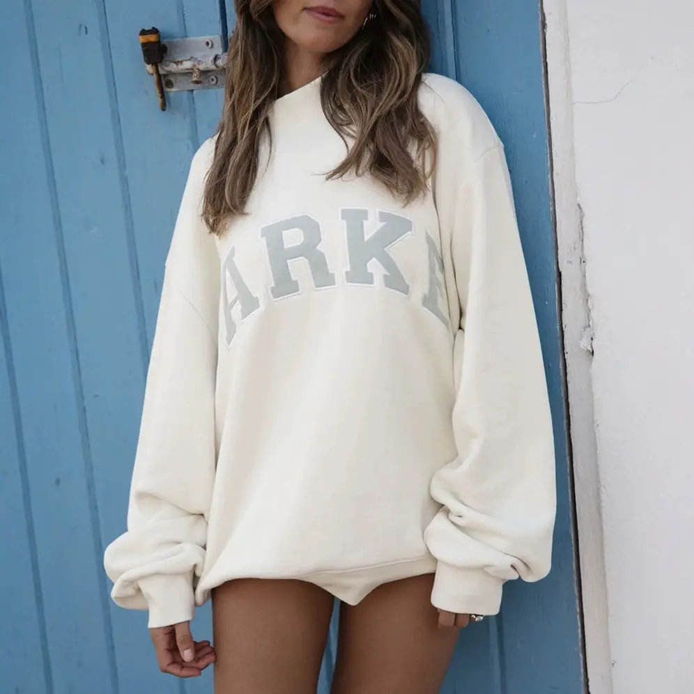 Autumn/Winter New Arrival: PARKE Classic Letter Applique Embroidered Loose-fitting Turtleneck Sweatshirt