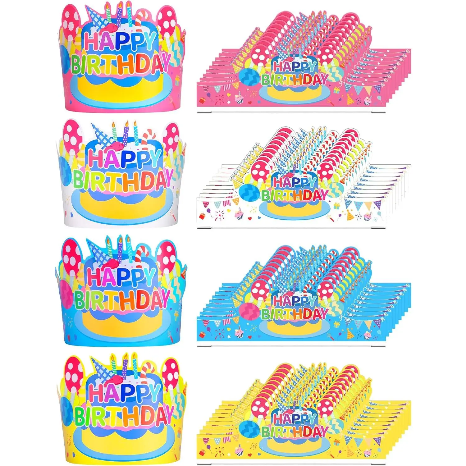 36 count Birthday Crowns for Classroom Paper Happy Birthday Party Hats for  Classroom  Haves Party Supplies