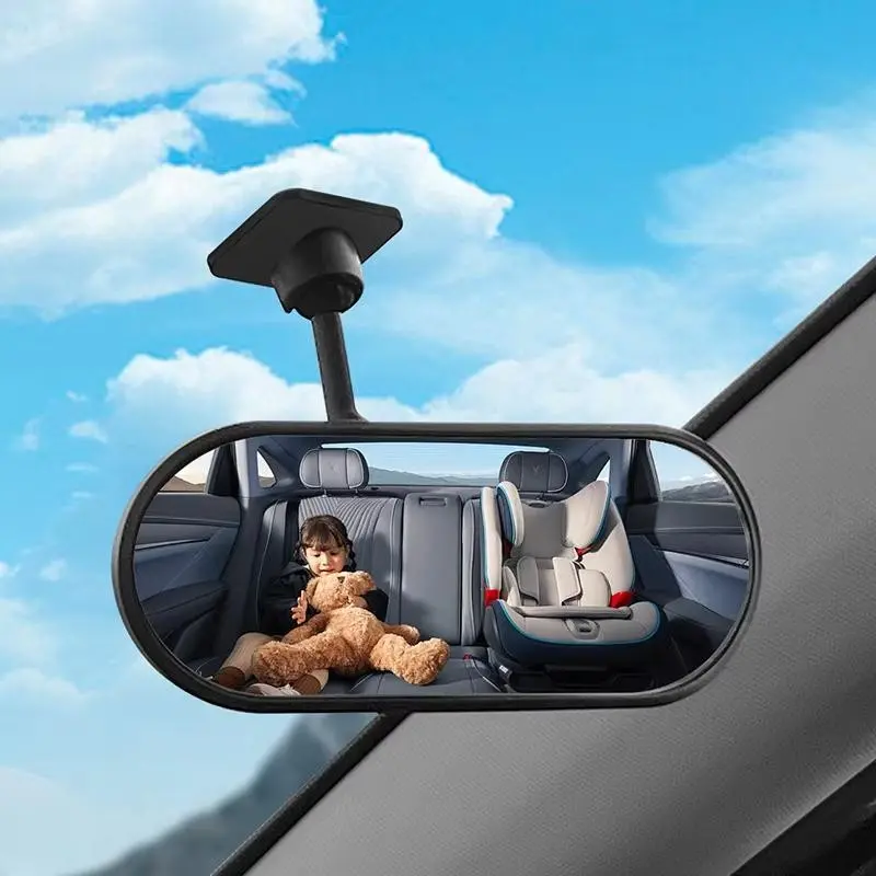 360° Rotatable Car Baby Mirror, Shatterproof Wide View Infant Rearview Mirror, Paste & Clip  Back Seat Child Observation Mirror, Universal Car Interior Auto Safety Accessory for Car