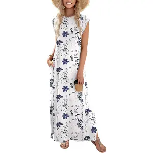 Summer Dresses for Women 2026 Long Maxi Sundresses Loose Split Wrinkle-Free Beach Travel Vacation Clothes